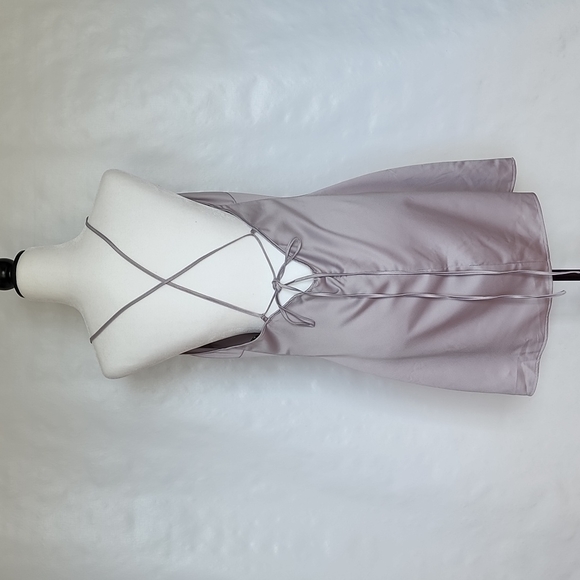 MISSGUIDED Gray Tie Back Mini Dress - Picture 4 of 9